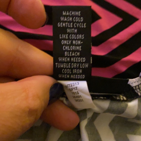 INC International Concepts Work Dress Top: Black, White, and Pink stripe design - Picture 10 of 10